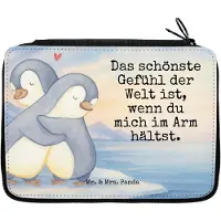 Mr. & Mrs. Panda Federmappe Pinguine Kuscheln Design - Weiß - Geschenk, Freundin, Etui, für Partner, Valentinstag, Federtasche, Hochzeitstag, Federmäppchen, Schulmäppchen