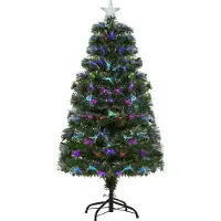 HOMCOM Weihnachtsbaum Christbaum 1,2 m 130 Zweige mehrfarbige Lichteffekte