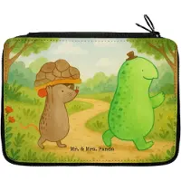 Mr. & Mrs. Panda Federtasche Schildkröte Maus Design - Weiß - Geschenk, Freunde, reiseetui, Etui für Stifte, Schreibmappe, Hilfe, Federmäppchen