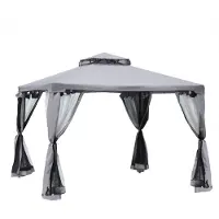 SUGIFT Pavillon 3x3 m mit Seitenteilen – Doppeldach, Metall, wasserdicht