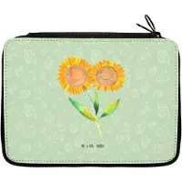 Mr. & Mrs. Panda Schlampermäppchen Blume Sonnenblume - Blattgrün - Geschenk, Schulmäppchen, Sonnenblumen, Freundin, Vertrauen, Mäppchen, Lieblingsmensch, Federtasche