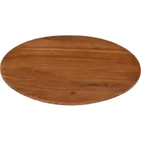 Casa Massiva Runde Tischplatte Brasilia | 60 x 60 cm | Akazienholz massiv | Farbe: Nussbaum | Schweizer Kante | Pflegeleichte DIY Holzplatte | geeignet für Esstische/Bartische/Küchentische