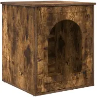 vidaXL Katzenhaus Geräucherte Eiche 53 x 52 x 62 cm Holzwerkstoff
