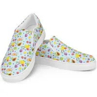 Mr. & Mrs. Panda Damenschuhe Obst Korb Größe 39 - Blau - Geschenk, Loafer, Damen, Halbschuhe, Slipper, Muster, Obstkorb, Frucht, Früchte, Mokassins, Ballerinas