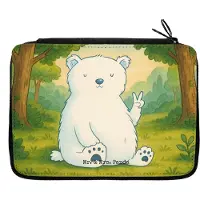 Mr. & Mrs. Panda Schlampermäppchen Eisbär Faul Design - Weiß - Geschenk, Federmappe, Federmäppchen, Federtasche, Bleistiftetui, Bär, Arbeit, Teddy, Mäppchen, Bürojob
