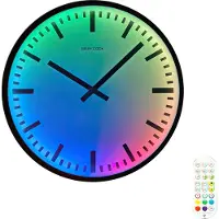 Dopwii Wanduhr LED Nachtlicht, 35 cm, Farbwechsel, Musik, App & Timer, LCD Kalender, Kinderzimmer, Wohnzimmer