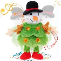 Zimtky Weihnachtsbaum Kuscheltiere Plüsch, 15 Zoll Weihnachtsbaum Singender Tanzender Plüschtiere mit Musik und Licht Aufnahme Tanzender Weihnachtsbaum Weihnachtsdekoration Geschenk (B)