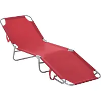 Welikera Sonnenliege, klappbar, verstellbare Rückenlehne, rostfreier Metallrahmen, 187 x 55 x 24, Weinrot