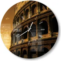 DEQORI Glasuhr Ø50 cm Römisch 'Römisches Erbe' Wanduhr Glas Uhr Design leise Küchenuhr
