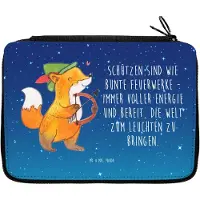 Mr. & Mrs. Panda Federmappe Schütze Astrologie - Sternenhimmel Blau - Geschenk, Federtasche, Sternzeichen, Federmäppchen, Mäppchen, Etui, Schlampermäppchen, Bleistiftetui