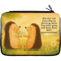 Mr. & Mrs. Panda Mäppchen Igel Liebe Design - Weiß - Geschenk, Federmäppchen, Federmappe, Hochzeitstag, Bleistiftetui, Etui, Freundin, Hochzeit, Stifteetui