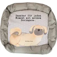 Mr. & Mrs. Panda Hundekörbchen Pekingese Moment - Grau Pastell - Geschenk, Valentinstag, Weihnachten, Muttertag, Welpen, Peking-Palasthund, Ostern, Pekinese, Hund
