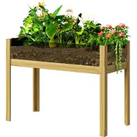 MEIYOU Hochbeet,Holz-PflanzboxmitAcrylplattenanzweiSeiten,für118LErde,Wasserabflusslöcher,110x50x80cm