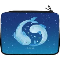 Mr. & Mrs. Panda Bleistiftetui Sternzeichen Fische - Sternenhimmel Blau - Geschenk, Geburtstag März, Februar, Federmäppchen, Mäppchen, Etui für Stifte, Fisch, Federtasche