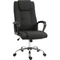 MEIYOU Bš¹rostuhl, Computerstuhl, mit Wippfunktion, Kopfstš¹tze, ergonomischer Schreibtischstuhl, drehbar, h?henverstellbar, Leinen-Touch, Schwarz, 62 x 76 x 110šC119 cm