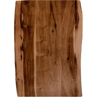 Casa Massiva Holzplatte 60x40 cm Tonia, Tischplatte aus Akazienholz massiv + nussbaumfarben, Baumkanten-Platte für Heimwerker, geeignet für Arbeitsplatten, Tische & Fensterbretter