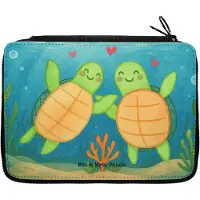 Mr. & Mrs. Panda Federmäppchen Schildkröten Paar Design - Weiß - Geschenk, Valentinstag, für Partner, Etui, Bleistiftetui, Frauen, Freundin, Mäppchen, Schlampermäppchen