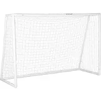 Slyrun Fußballtor, robustes Netz, Kunststoff-Rahmen, Heringe, 300L x 120B x 200H cm, Weiß