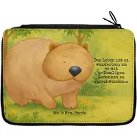 Mr. & Mrs. Panda Bleistiftetui Wombat Design - Weiß - Geschenk, Das Leben Ist schön, Australien, Spruch, Lustige Sprüche, Schreibmappe, Schlampermäppchen, Stifte Etui