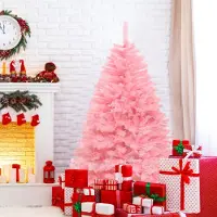 Bremen 1.8m/6ft rosa künstlicher Weihnachtskiefernbaum saisonale Feiertag Karneval Dekoration für Party, mit mehreren Zweigspitzen und klappbarem Ständer