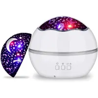 Dopwii Sternenhimmel Nachtlicht Projektor,2in1 Stern und Meer Projektor Lampe, Leises Schlaflicht, Geburtstagsgeschenk LED Projektor Sternenhimmel (Weiß)