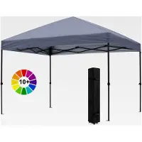 Markenlos 3x3M wasserdichter Pop-Up Gartenpavillon für Festivals und Sonnenschutz, Central Lock-Serie, Grau