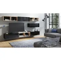 FURMEB Patryk Hojka Furmeb24 - CALABRINI 26 -Wohnwand , Schrankwand, (Schwarz)