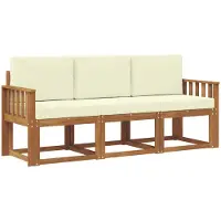 vidaXL Outdoor-Sofagarnitur 3 stk. Natur und Creme