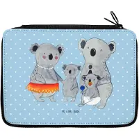 Mr. & Mrs. Panda Federmappe Koala Familie - Blau Pastell - Geschenk, Kinder, Schreibmappe, Schlampermäppchen, Federmäppchen, Mama, Schüleretui, Mäppchen, Muttertag