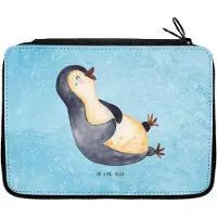 Mr. & Mrs. Panda Etui Pinguin Lachen - Eisblau - Geschenk, Mäppchen, Schlamper, Funny, Haha, Bleistiftetui, Lol, Federmäppchen, für Stifte, Pinguine, Fröhlich