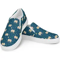 Mr. & Mrs. Panda Halbschuhe Eulen Liebe Größe 39 - Blau - Geschenk, Loafer Damen, glücklich, Canvas Schuhe, Slipper, Eule, Damenschuhe, Freund, Mokassins