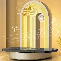 Dopwii 3-in-1 nachtlicht, nachttischlampe mit bluetooth-lautsprecher, kabellose ladestation, touch-lampe, stimmungslicht, tischlampe, geschenk für mädchen