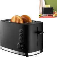 Novzep Toaster Edelstahl, Sandwichmaker, 2 Scheiben, Automatische Abschaltung,6 Temperatureinstellungen,25.2*16*17.8cm,Schwarz