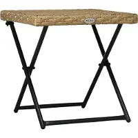 Dopwii Polyrattan Balkontisch, klappbar, Stahlrahmen, pflegeleicht, 40x40x40 cm, Natur