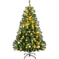Dopwii Weihnachtsbaum Christbaum künstlicher Weihnachtsbaum, inkl. Schmuck 95 cm x 95 cm x 150 cm, Grün