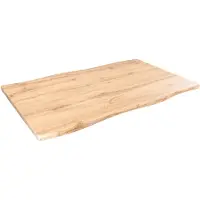 Casa Massiva Tischplatte Joan | 100 x 60 cm eckig | Holz | Farbe: Eiche | Baumkante | Holzplatte für Küche & Café