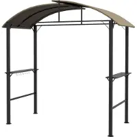 Slyrun Grillpavillon, 2 Seitenablagen, Haken, Stahlrahmen, 1,1 x 2,3m, Khaki