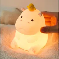 Dopwii Nachtlichter,Nilpferd Nachtlicht für Kinder,Niedliche Nilpferd Lampe Geschenke,Dimmbares Silikon Tier Kinderzimmer Nachtlicht für Baby Jungen Mädchen