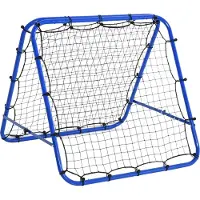 Dopwii Rebounder für Fußball, verstellbar Prellwand mit 5 Winkelpositionen und Rückprallwand Netz, 100 x 95cm Kickback Tor Fußballtor für Jugendliche, Rückprallwand für Handball Training, Blau