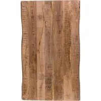 Casa Massiva Holzplatte 100x60 cm Toni, Tischplatte aus Mangoholz massiv + raue Oberfläche, Baumkanten-Platte für Heimwerker, geeignet für Arbeitsplatten, Tische & Fensterbretter
