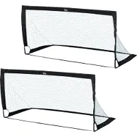 Novzep Faltbares Fußballtor 2er Set 183x90x90cm mit Tragetasche Outdoor Garten Training Erwachsene Wetterfest Schwarz