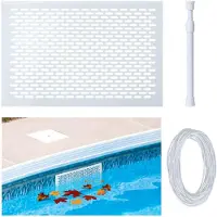 Novzep Pool Skimmer, Pool-Skimmer-Netz, Schutzschild, verhindert Verstopfung,39*25cm,einfache Montage, langlebig, weiß
