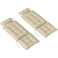 Welikera 2er Set Auflage für Sonnenliege Wasserabweisend Liegenauflage für Gartenliege Polsterauflage 50x116x5 cm, Beige