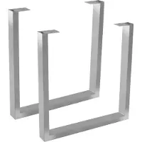 Casa Massiva Tischgestell in U-Form | 2er Set | Eisen Silber lackiert | Kufengestell für Esstische, Schreibtische & Arbeitstische | Tischkufen für DIY-Projekte | Industrial-Design | Verstellbarer Bodenschutz