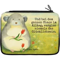 Mr. & Mrs. Panda Federmappe Chinchilla Blume Design - Weiß - Geschenk, Büro, Federmäppchen, Kummer, Mäppchen, Etui, Glücklichsein, Lustige Sprüche, Chinchillas, Chaos