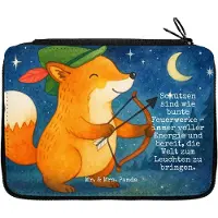 Mr. & Mrs. Panda Federmappe Schütze Astrologie Design - Weiß - Geschenk, Etui, Tierkreiszeichen, Sternzeichen, Mäppchen, Federmäppchen, Bleistiftetui, Geschenkidee