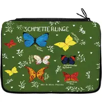 Mr. & Mrs. Panda Etui Schmetterlinge - Geschenk, Federmappe, Bleistiftetui, Deko Wohnung, Butterflies, Federmäppchen, Dekoration, Schreibmappe, Stifteetui, Falter
