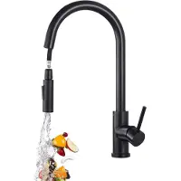 Dopwii Küchenarmatur aus 304 Edelstahl, ausziehbar, für warmes und kaltes Wasser, nordisches Design für Spülbecken, flexibler und praktischer Wasserhahn