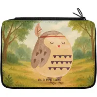 Mr. & Mrs. Panda Mäppchen Eule Federschmuck Design - Weiß - Geschenk, Schlampermäppchen, Dekoration, Etui, Owl, Schreibmappe, Federtasche, Deko, Entspannt, Federmappe