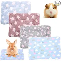 RPSTrading 4 Stück Kleintier-Bett, Meerschweinchen, Hamster, Bett, Haus, Winter, warm, Eichhörnchen, Igel, Kaninchen, Chinchilla, Bettmatte, Haus, Nest, Hamster-Zubehör (30 x 40 cm)